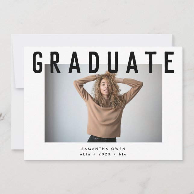 stylish voguish ultra chic smart grad photo announ announcement (Front)