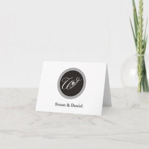 Stylish - W - Monogram Note Card