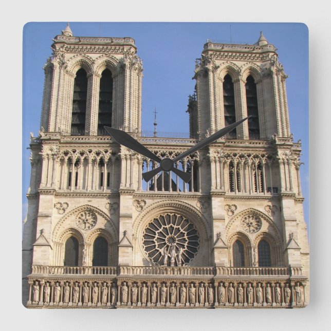 Stylish Wall Clock with Notre Dame de Paris (Front)