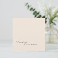 Stylish Warm Peach Solid Colour Thank You Card