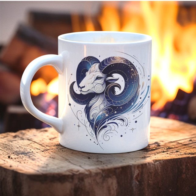 Stylish Watercolor Aries Zodiac Custom Mug (Creator Uploaded)