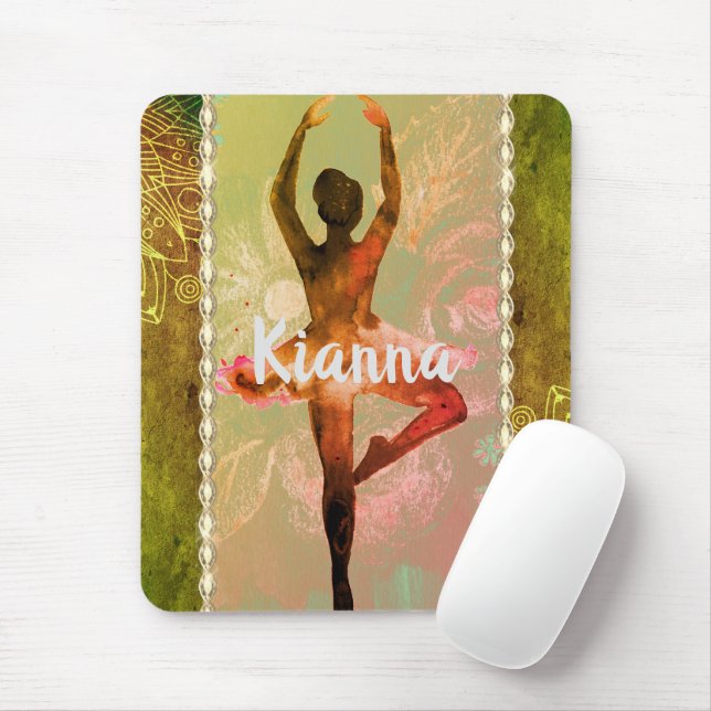 Stylish Watercolor Ballerina  Personalised Mouse Pad (With Mouse)