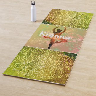 Stylish Watercolor Ballerina   Yoga Mat