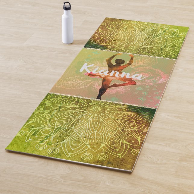 Stylish Watercolor Ballerina   Yoga Mat (In Situ)