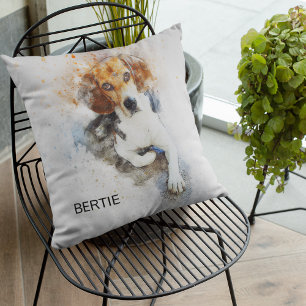 Stylish Watercolor Beagle Cushion