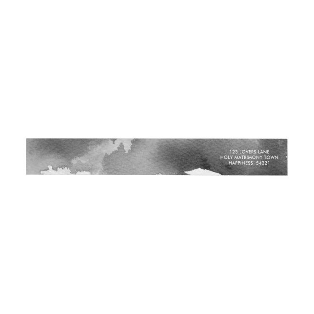 STYLISH WATERCOLOR chic grey mono ink address Wrap Around Label (Individual)