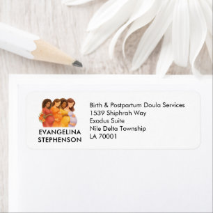 Stylish Watercolor DOULA Return Address Label