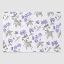 Stylish Watercolor Floral Purple Violet Flowers