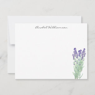 Stylish Watercolor Lavender Botanical Personalised Card