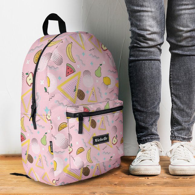 Stylish Watermelon Lemon Tropical Fruit Pink Printed Backpack (Stylish Watermelon Lemon Tropical Fruit Pink Printed Backpack
)