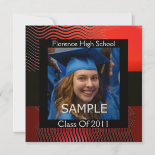 STYLISH WAVES PHOTO TEMPLATE MONOGRAM,Black Red