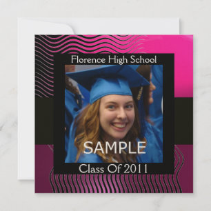 STYLISH WAVES PHOTO TEMPLATE MONOGRAM, Fuchsia