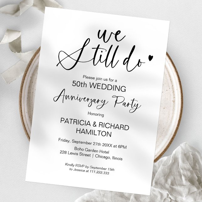 Stylish We Still Do Wedding Vow Renewal Invitation (Creator Uploaded)