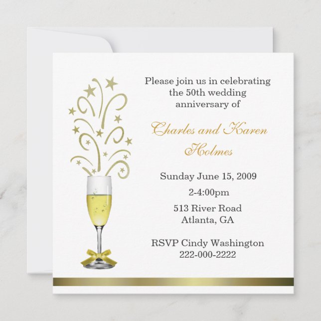 Stylish Wedding Anniversary Party Invitation (Front)