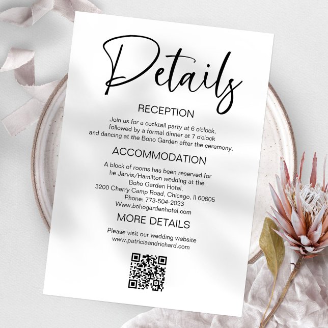 Stylish Wedding Invitation Details Enclosure (Creator Uploaded)
