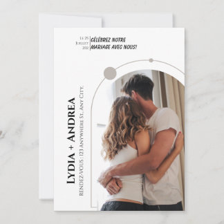 Stylish wedding invitation with personalized photo