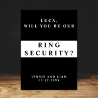 Stylish Wedding Ring Security Proposal Card