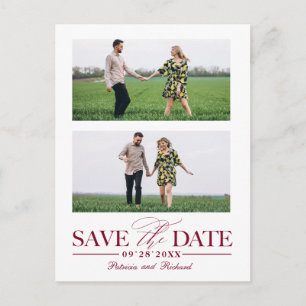 Stylish Wedding Save The Date 2 Photo Postcard