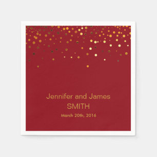 Stylish Wedding Table mini confetti gold Brown Napkin