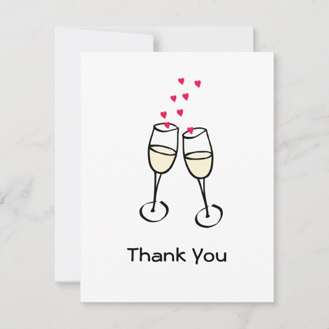 Stylish Wedding Thank You Flat Card (Front)