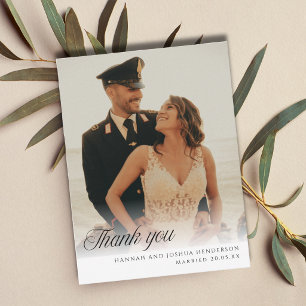 Stylish Wedding Thank You Postcard
