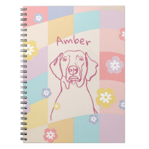 Stylish Weimaraner Simple Colourful Dog Notebook