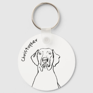 Stylish Weimaraner: Your Text, Your Style Key Ring