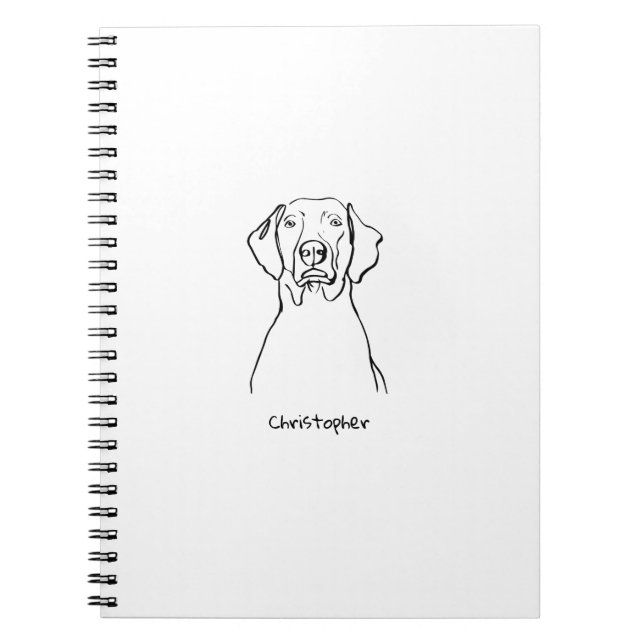 Stylish Weimaraner: Your Text, Your Style Notebook (Front)