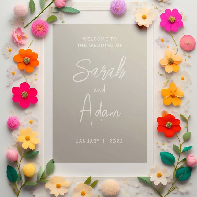 Stylish Welcome Wedding Cling Decal Sign  (Creator Uploaded)
