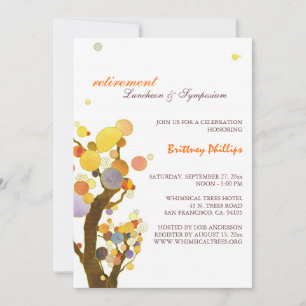 Stylish Whimsical Trees Retirement Party Invitation