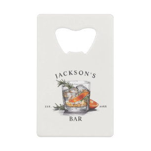 Stylish Whiskey Cocktail Name & Year Home Bar