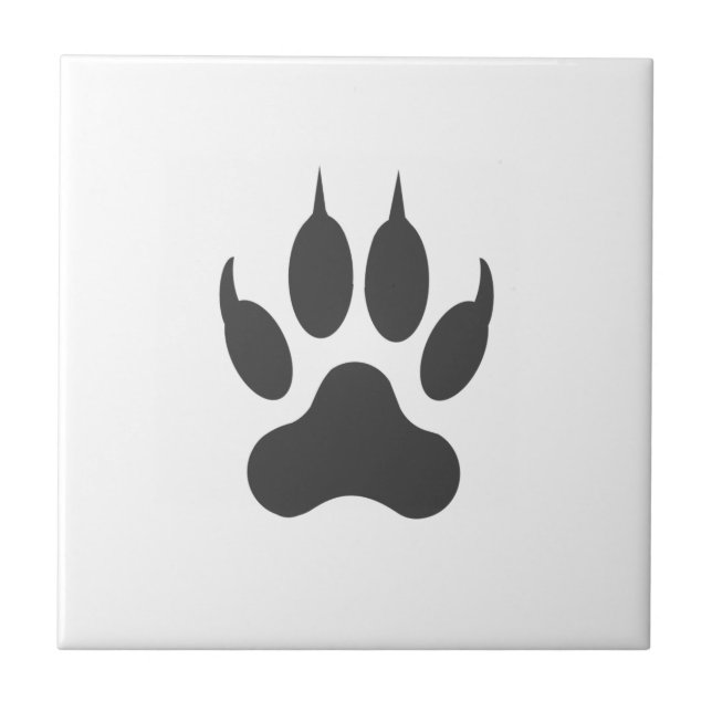 Stylish White Black Animal Lion Tiger Paw Ceramic Tile (Front)