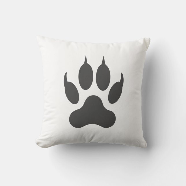 Stylish White Black Animal Lion Tiger Paw Cushion (Front)