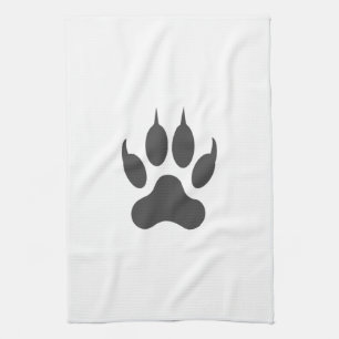 Stylish White Black Animal Lion Tiger Paw Tea Towel