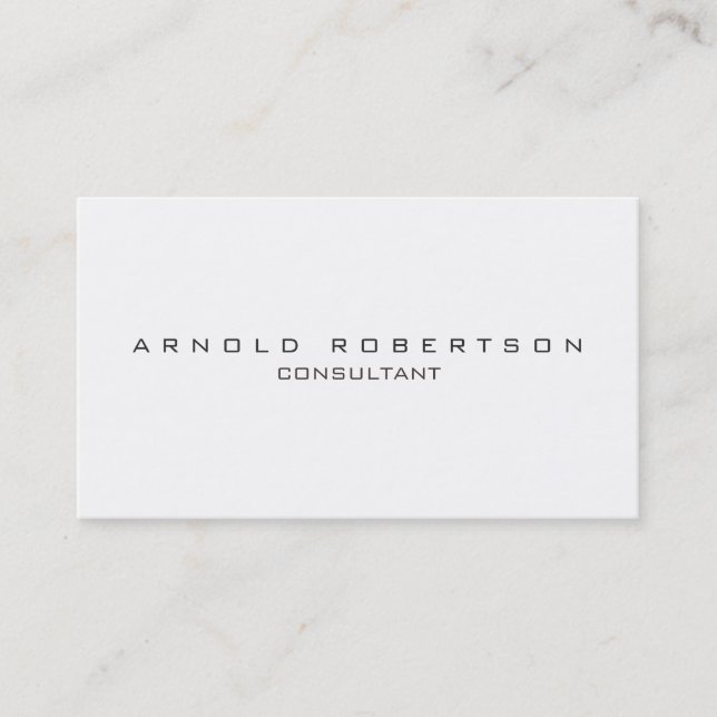 Stylish White Black Professional Business Card (Front)