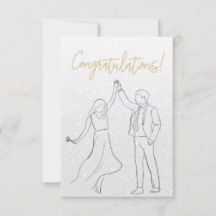 Stylish White Congratulations Wedding Card
