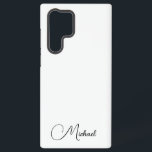 Stylish White Gifts Monogram Calligraphy Name Samsung Galaxy Case<br><div class="desc">Modern Elegant Minimalist Design Monogram Calligraphy Name Template Best Gifts Black Trendy Phone Cases & Accessories / Samsung Cases / Galaxy S22 Ultra Case.</div>