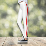 Stylish White Leggings with red Side stripe<br><div class="desc">These sleek and comfortable white leggings with a bold red side stripe are the perfect addition to your casual wardrobe. Designed for both fitness and fashion, they offer a flattering fit and eye-catching style. Whether you're heading to the gym or running errands, these leggings provide the perfect blend of comfort...</div>