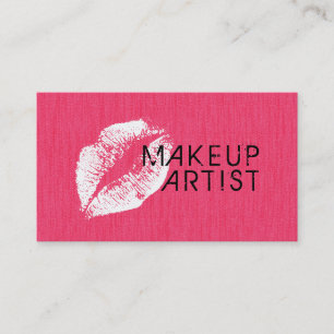 Stylish White Lips Makeup Artist Salon #34 Business Card