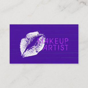 Stylish White Lips Makeup Artist Salon #8 Business Card
