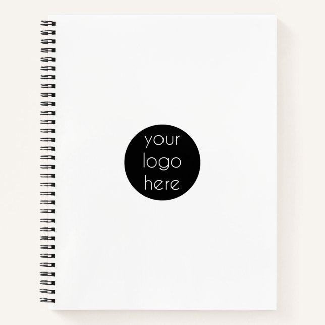 Stylish White Modern Professional Business Logo Notebook (Front)