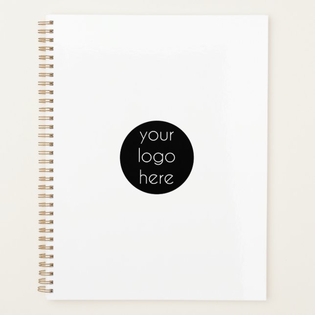 Stylish White Modern Professional Business Logo Planner (Front)