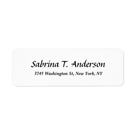 Stylish White Modern Professional Elegant Script Return Address Label
