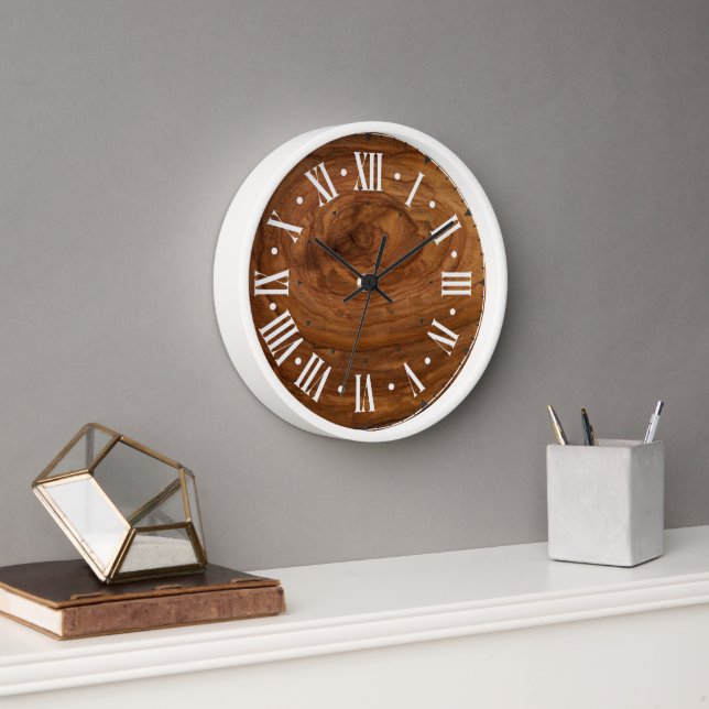 Stylish White Modern Wood Wall Clock (Office)
