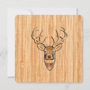 Stylish White Tail Buck Antlers Light Wood Grain
