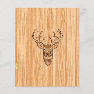 Stylish White Tail Buck Antlers Light Wood Grain Flyer