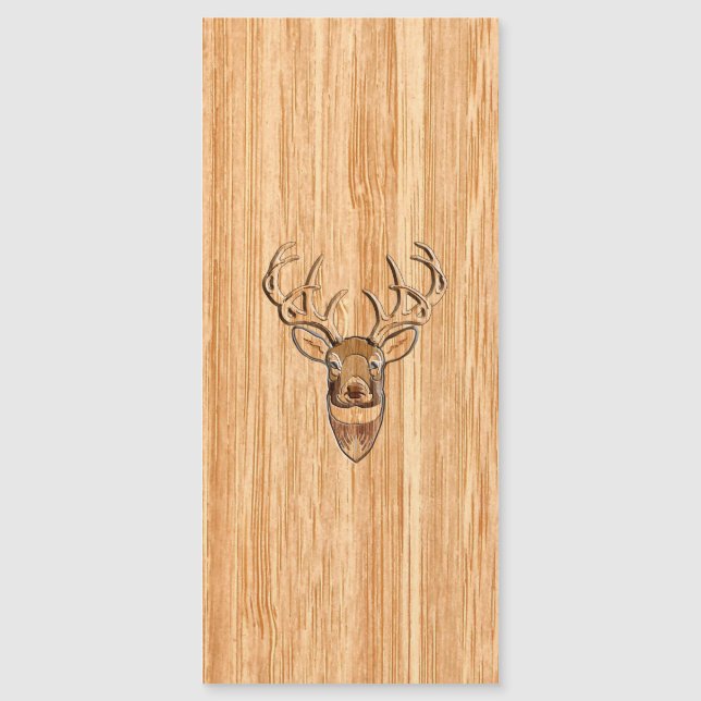 Stylish White Tail Deer Head Light Wood Grain (Front)