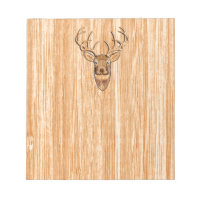 Stylish White Tail Deer Head Light Wood Grain Deco
