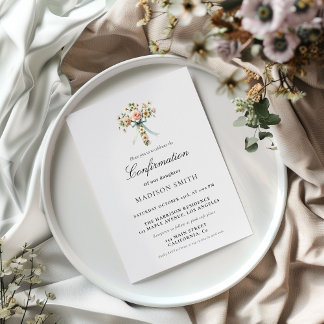 Stylish Wildflower Garden First Holy Communion Invitation