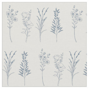 Stylish wildflowers botanical pattern fabric